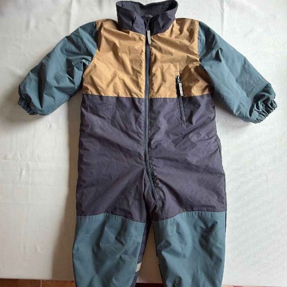H&M 3T insulated Snowsuit One Piece Color Block Pattern